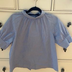 Gap Chambray Puff Sleeve Shirt